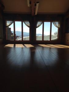 I snuck into the yoga room to practice with THIS view. 